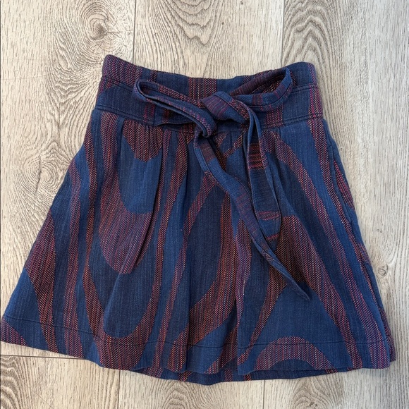 Anthropologie Dresses & Skirts - Anthropologie Navy and Burgundy Mini Skirt